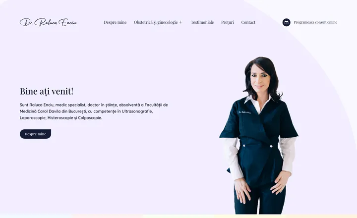 Site-ul de telemedicina al Dr. Raluca Enciu - programari si consultatii online