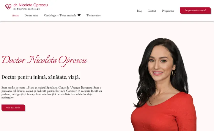 Site-ul de telemedicina al Dr. Nicoleta Oprescu - cardiologie, programari online